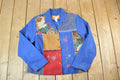 Vintage 1990s Koret City Blues Patchwork Button Up Sweater Jacket
