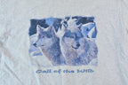 Vintage 1990s 2 Wolves Deep River Call Of The Wild Souvenir T-Shirt