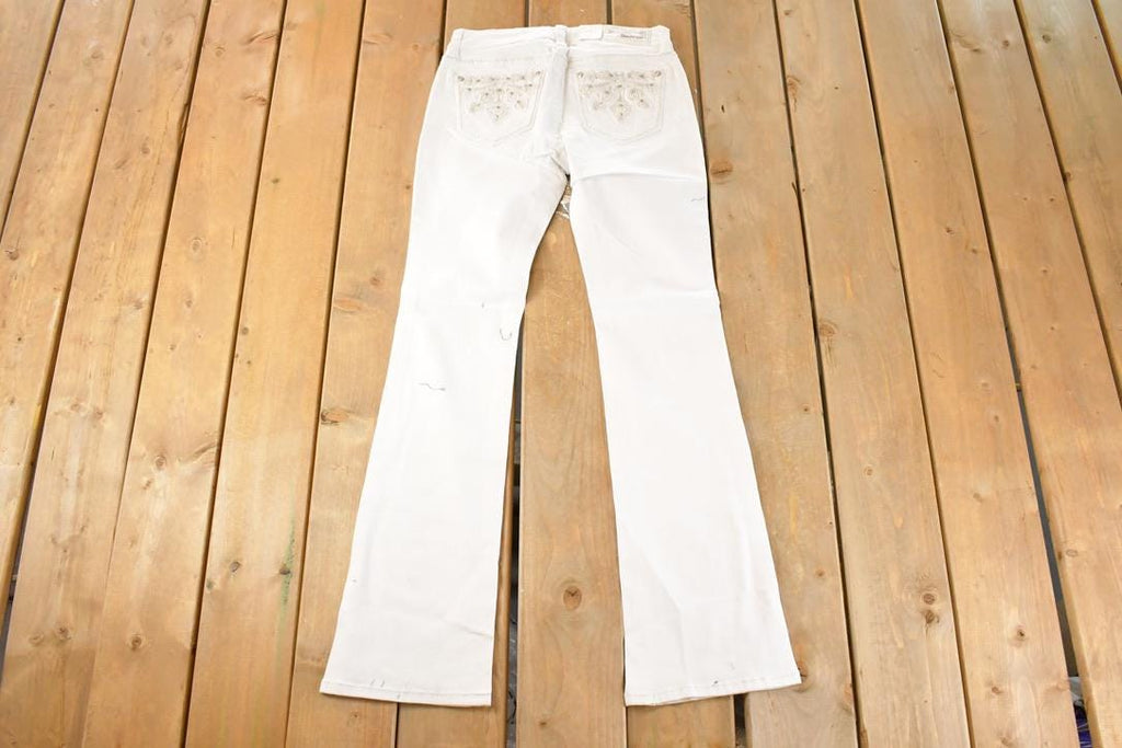Vintage Deadstock Y2K Grace In LA Bedazzled Bootcut Low Rise Jeans Women's Size 26 x 32