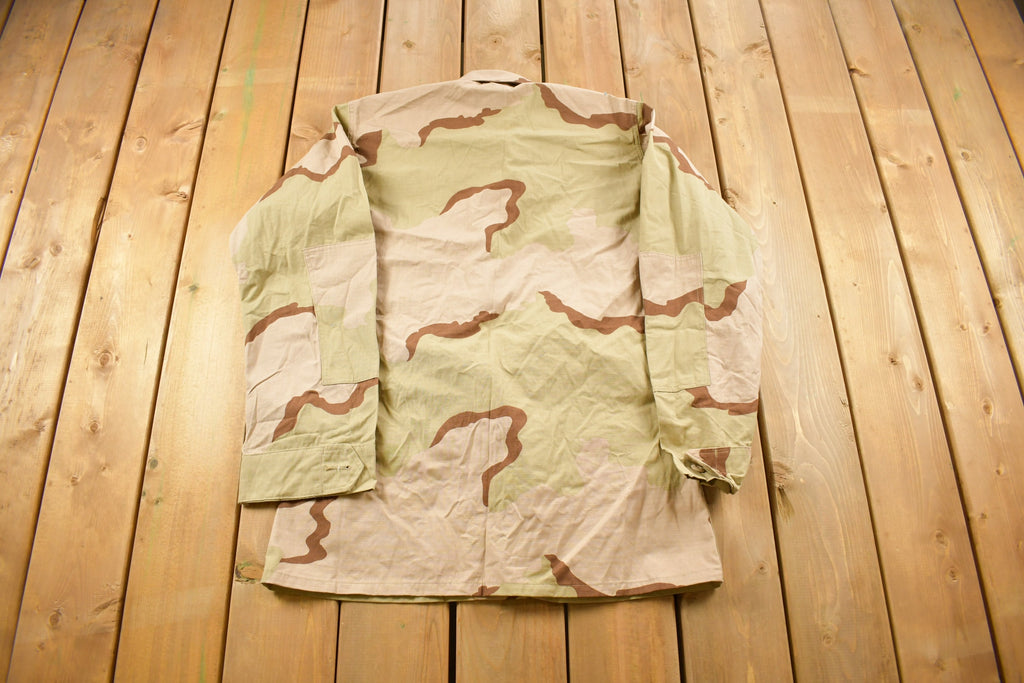 Vintage 1999 Desert Camo Button Up Military Coat Size Medium X Long