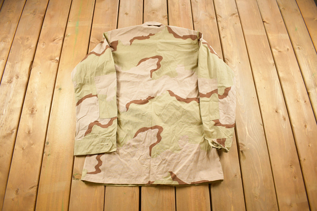 Vintage 1999 Desert Camo Button Up Military Coat Size Medium Reg