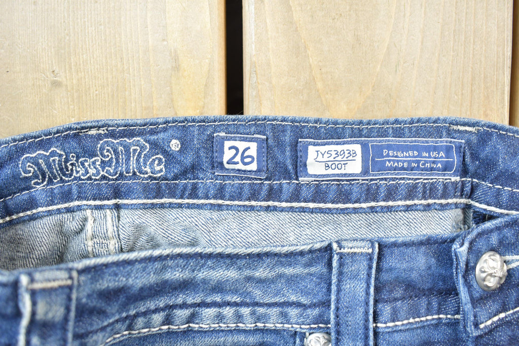 Vintage Y2K Miss Me Bedazzled Low Rise Jeans Size 26x33