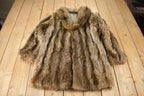 Vintage 1970s Brown Racoon Fur Coat