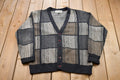 Vintage 1980s Expressions Abstract Knitted Cardigan Sweater