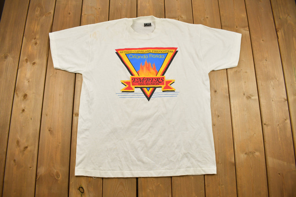Vintage 1996 Cleveland Firefighters Reunion Graphic T-Shirt
