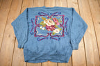 Vintage 1993 Susan Bristol Floral Embroidered Knit Cardigan