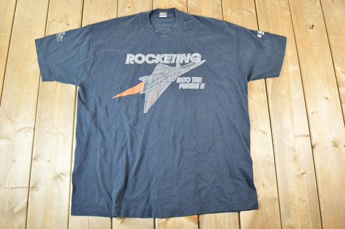 Vintage 90s Rocketing Into The Future T-Shirt - Mens L