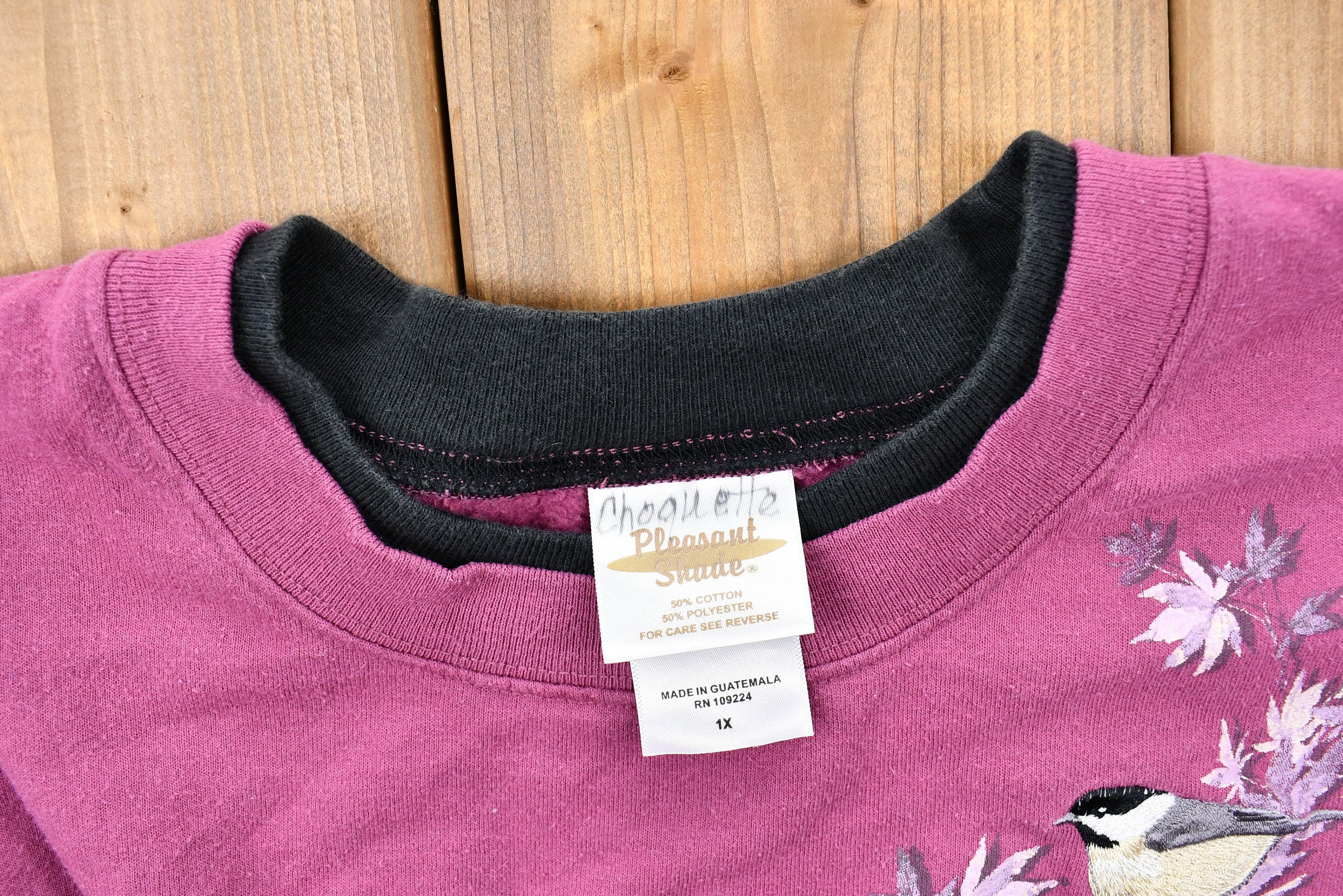Vintage 1990s Embroidered Birds Crewneck