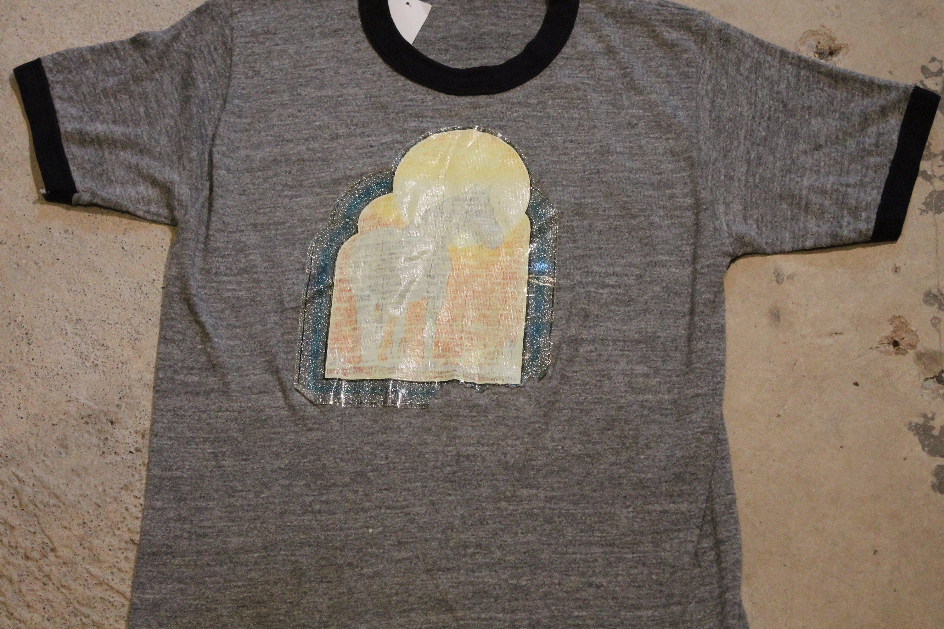 Vintage 1970s Unicorn Graphic Ringer T Shirt
