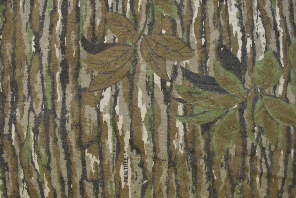 Vintage 1990s Deerskin Real Tree Camo Button Up Shirt Men's M / Outdoorsman / Hunting Shirt / Made in USA