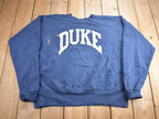 Vintage 1990s Duke University Collegiate Crewneck  Made In USA  NCAA Sweatshirt  Sportswear  Americana  Distressed