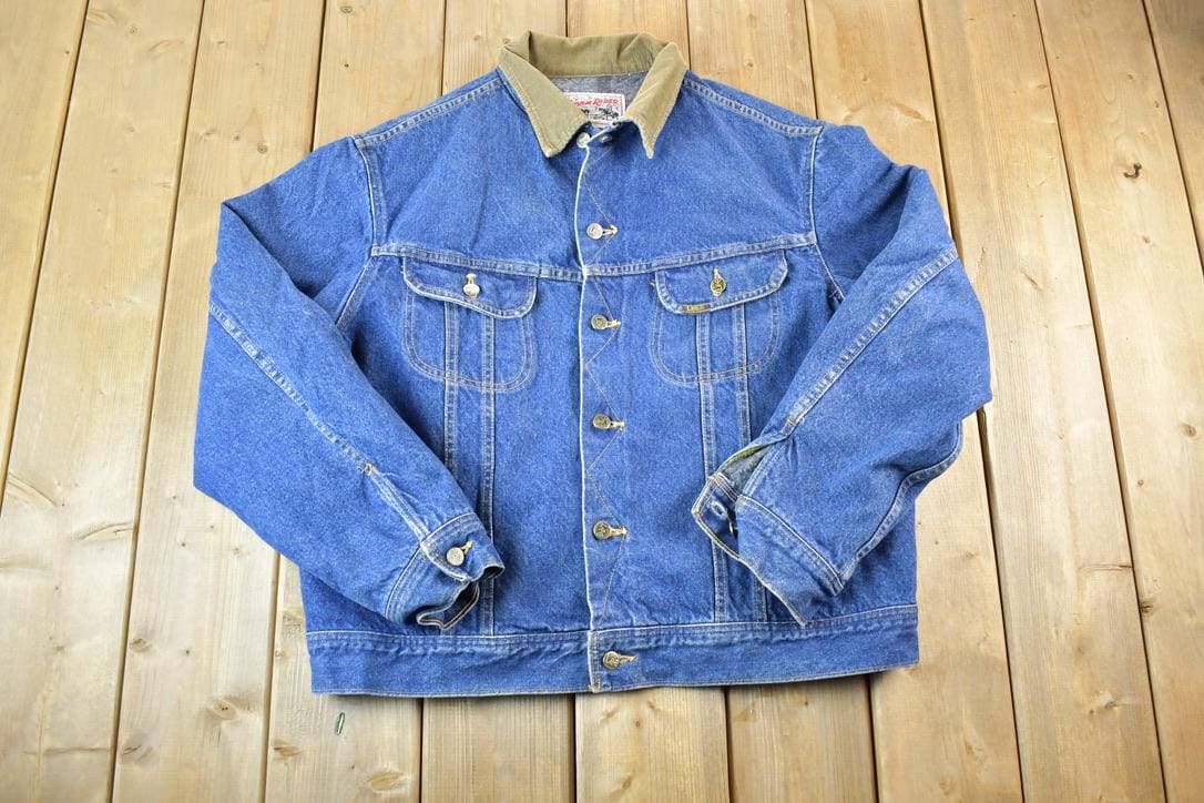Vintage 1970s Lee Storm Riders Lined Jean Jacket / Vintage Denim / Streetwear / Blanket Lined / True Vintage / Denim Jacket