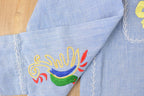Vintage 1960s JC Penny Big Mac Loop Embroidered Western Denim Button Up Shirt Women's M