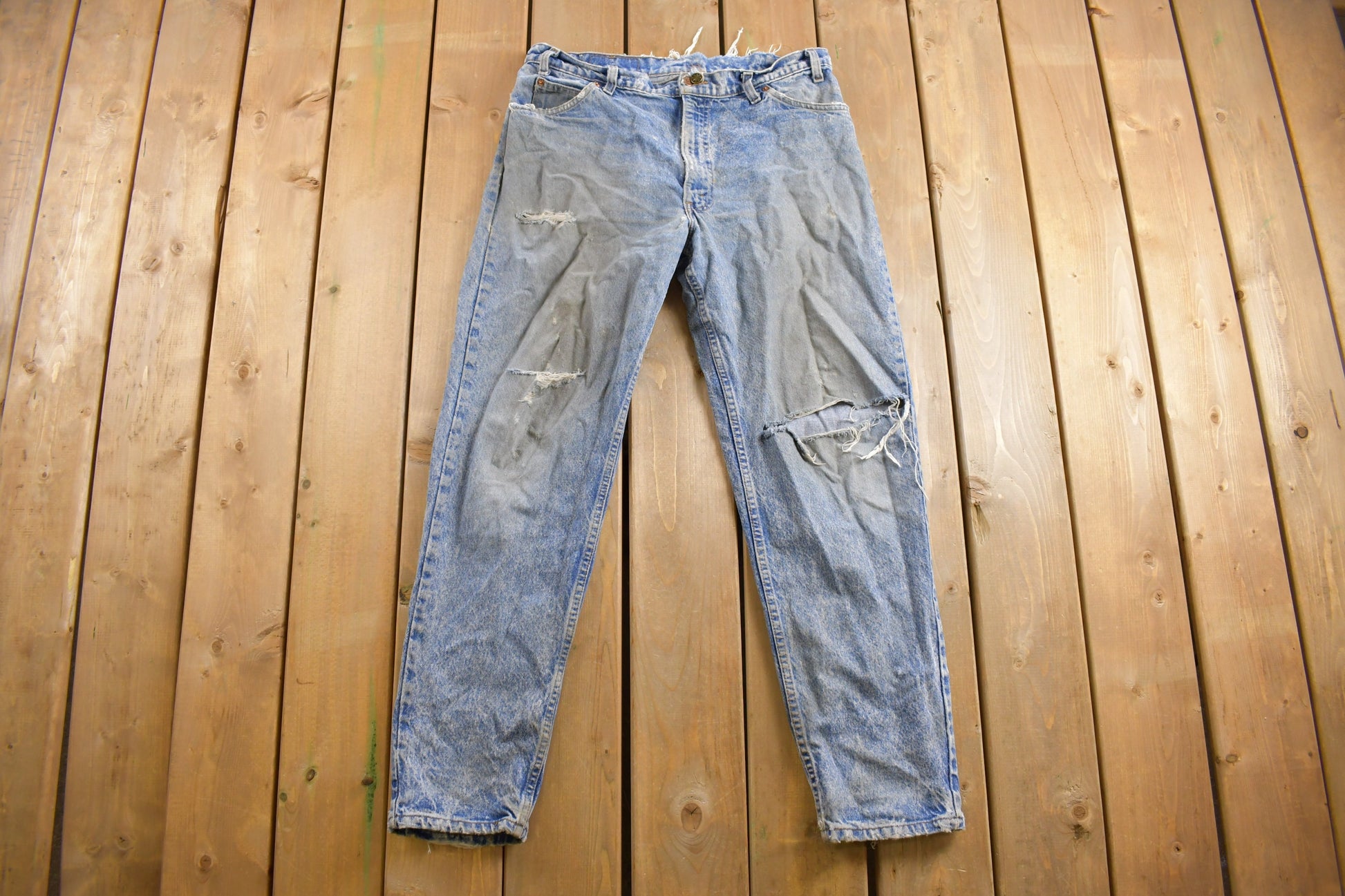 Vintage 1980s Levi's Orange Tab Jeans Size 35 x 31.5