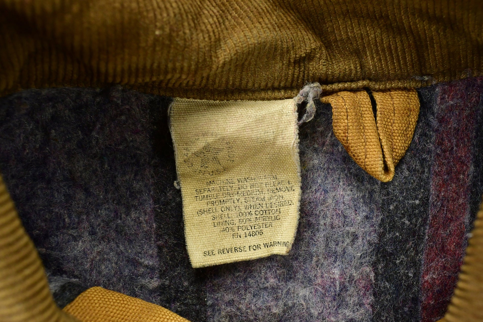 Vintage Carhartt Chore Coat Blanket Lined 1980s With Hood