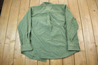 Vintage 1990s Blank Green Heavy Button Up Shirt