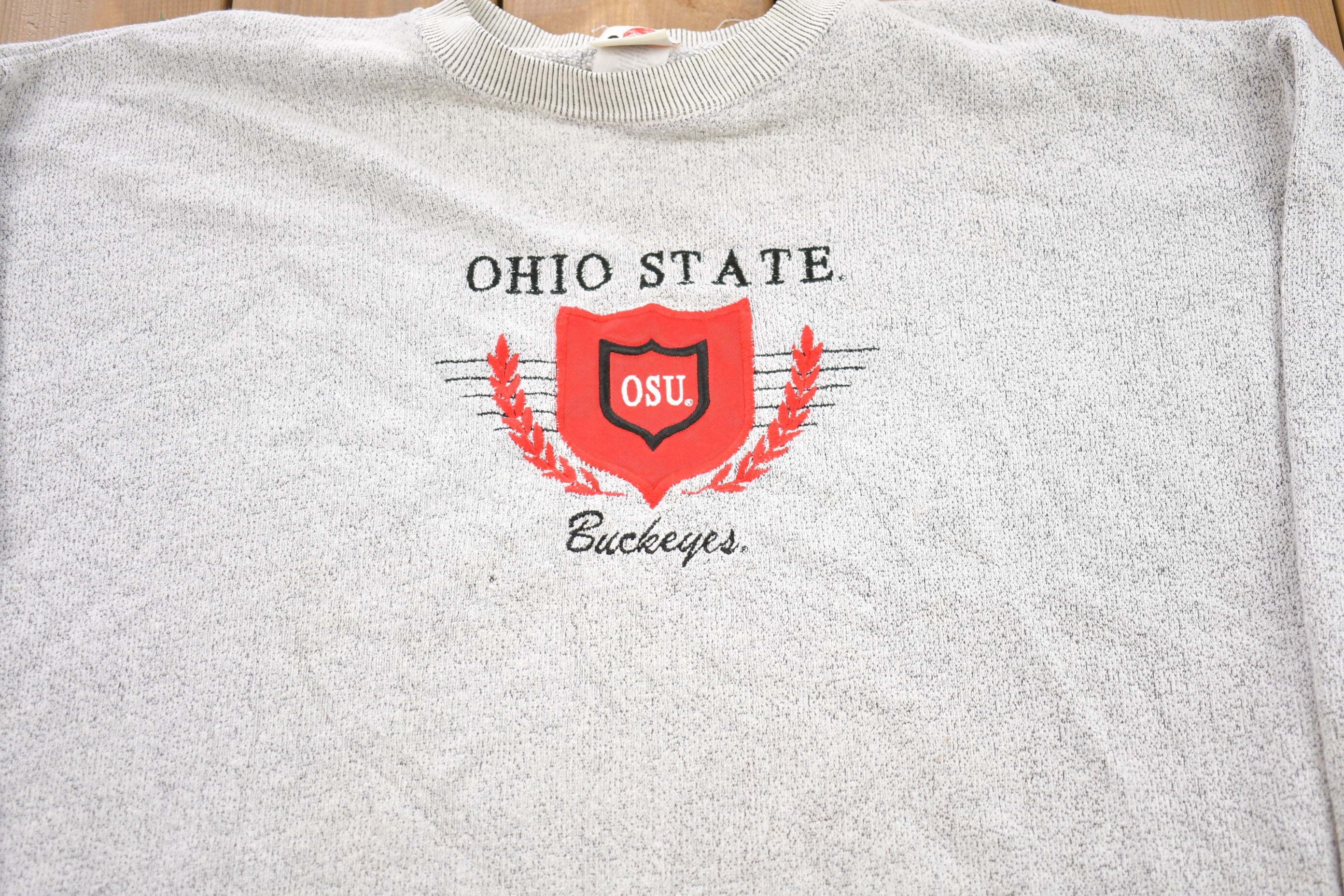 Vintage 1990s Ohio State Buckeyes Embroidered Crewneck Sweatshirt