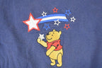 Vintage 1990s Winnie The Pooh Embroidered Double Collar Disney Crew Neck Sweater Men's L