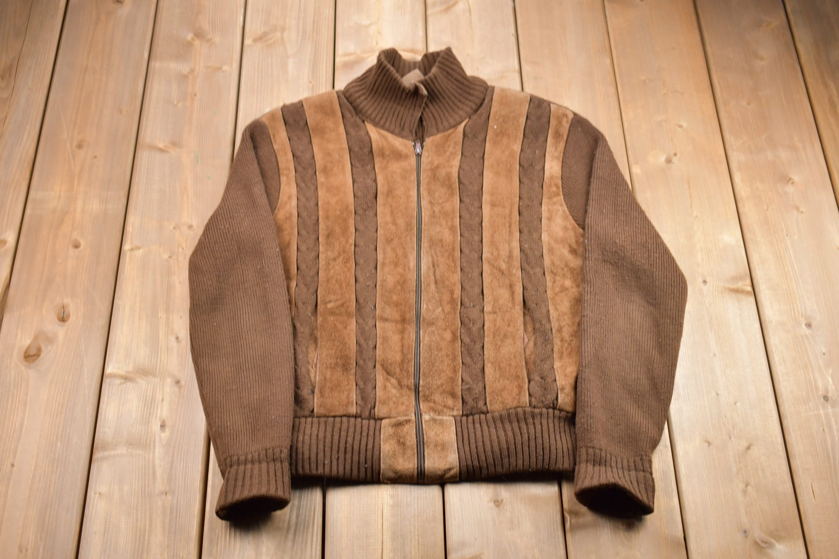 Vintage 1989s LM Suede Knitted Sweater