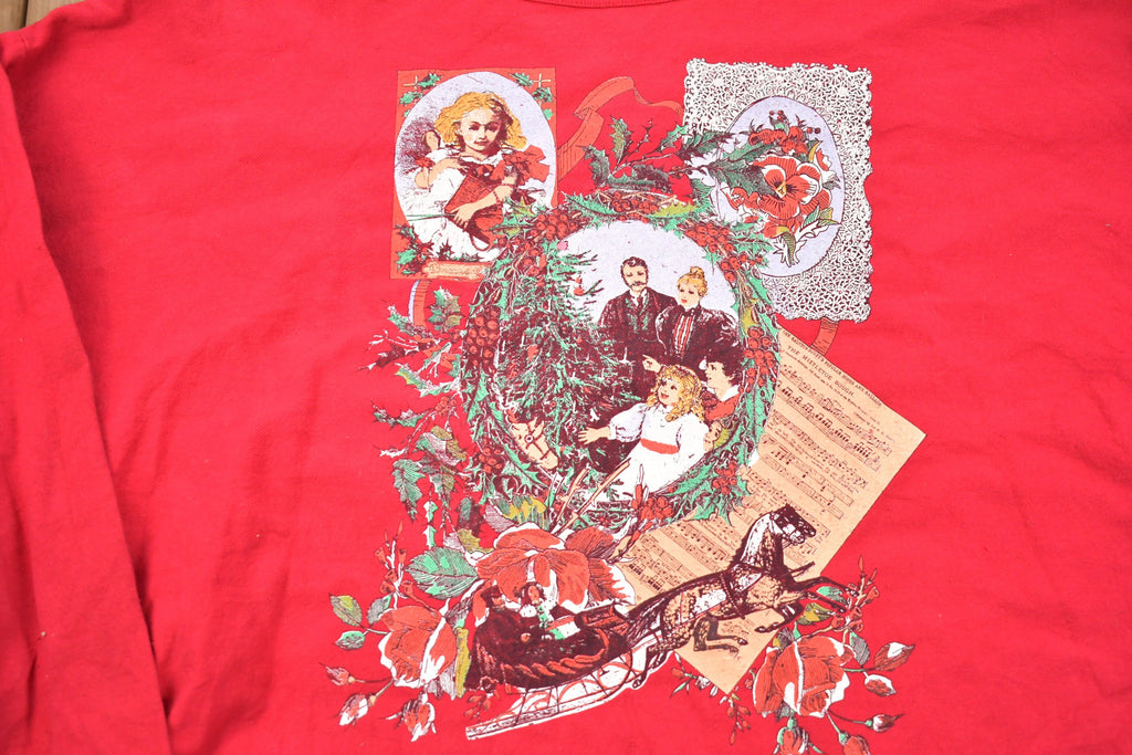 Vintage 1990s Venezia Christmas Sweater , 90s Holiday Crewneck , Winter Wear , Festive Graphic Print