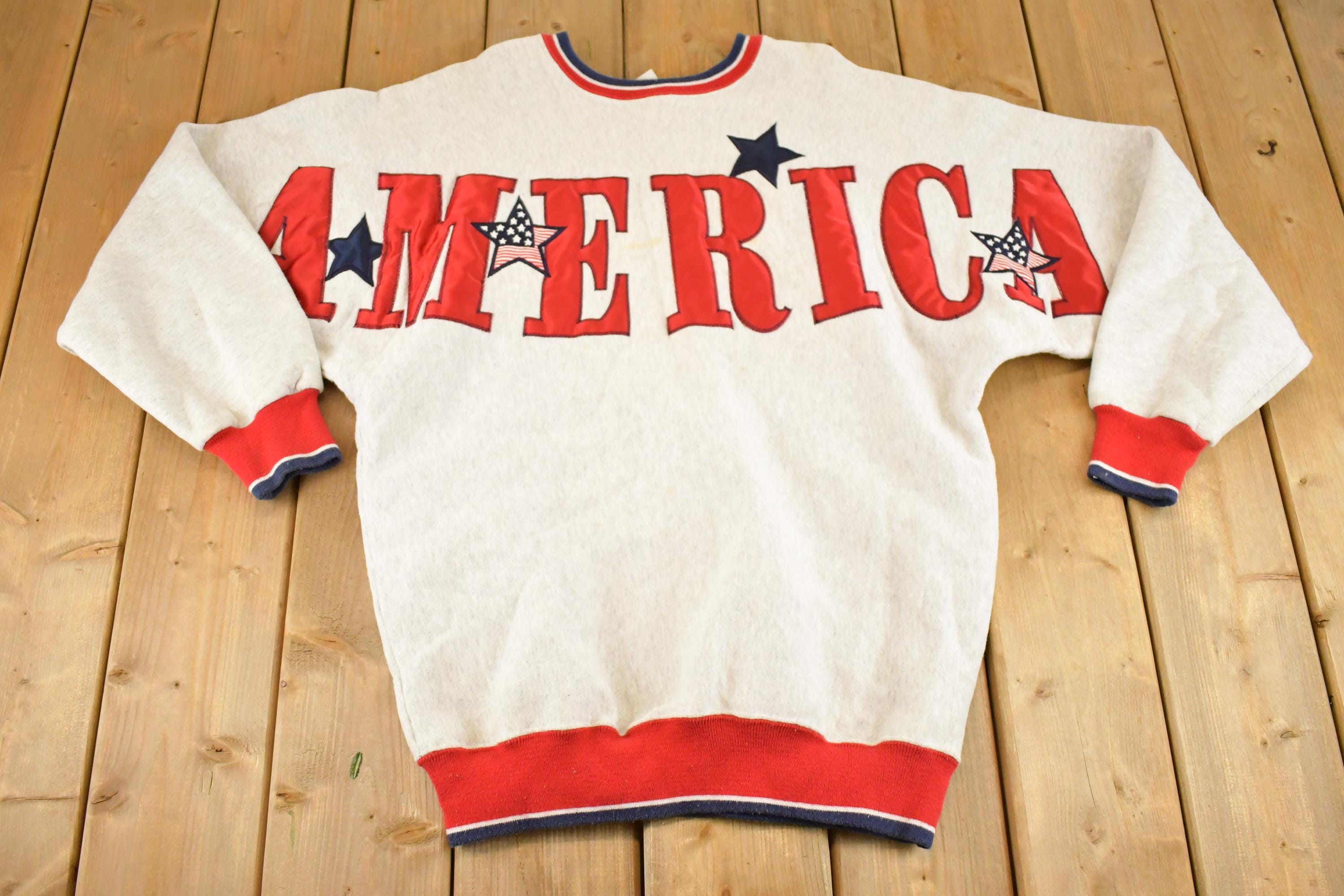 Vintage 1990s America AOP Souvenir Crewneck Sweatshirt Men's L