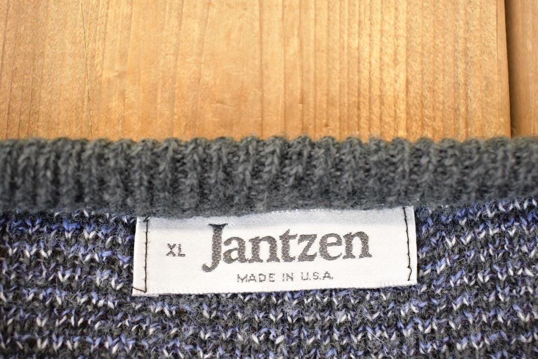 Vintage 1990s Jantzen Abstract Knit Crewneck Sweater Mens L