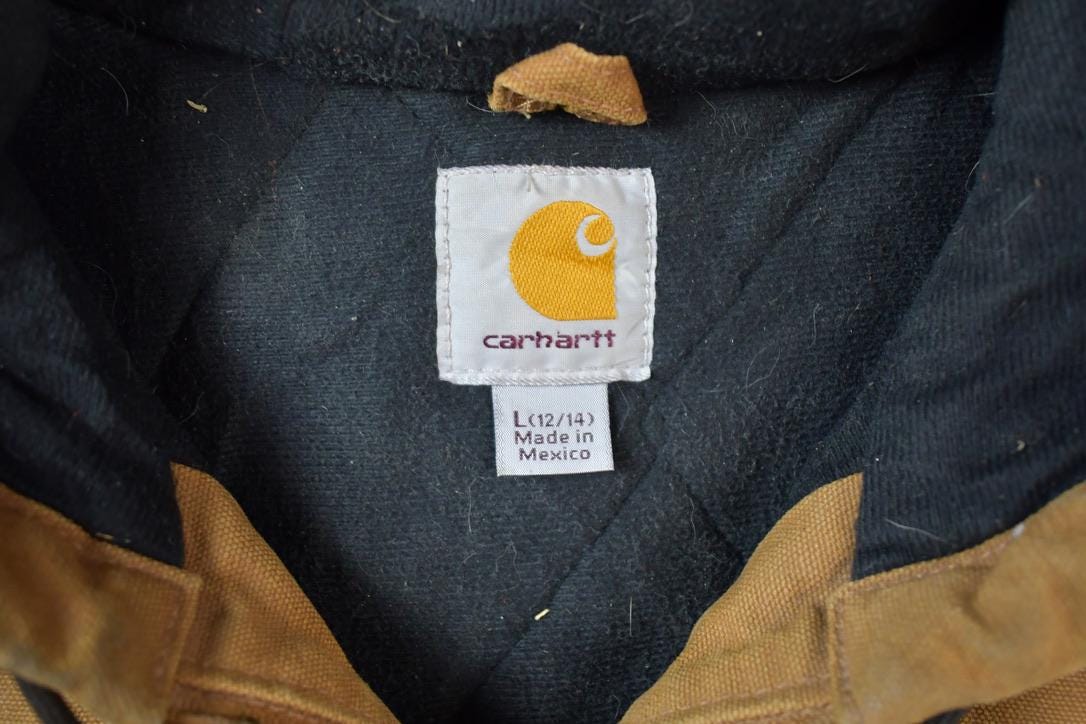 Vintage 1990s Distressed Carhartt Blanket Lined Jacket Made In USA