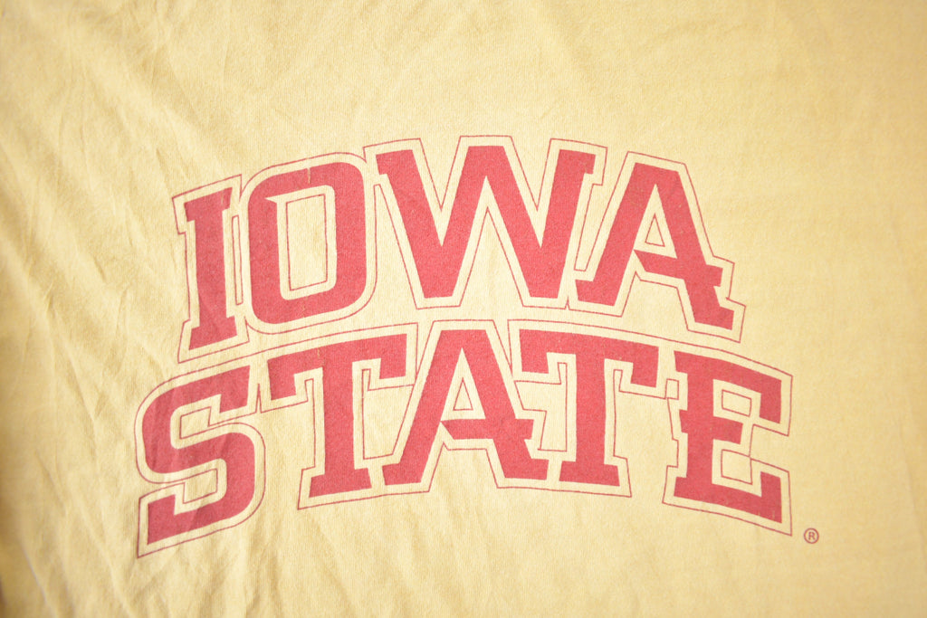 Vintage 1990s Iowa State Univsersity Collegiate Long T-Shirt Made In USA Size M