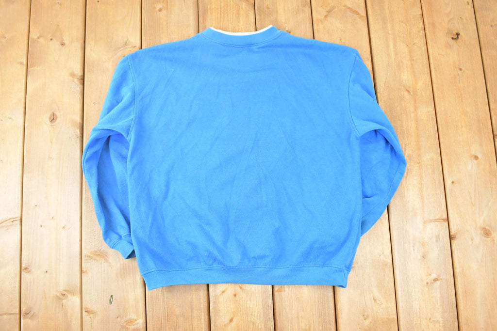 Vintage 1990s Basic Editions Cute Puppy Double Collar Graphic Print Crewneck Sweatshirt Women's L