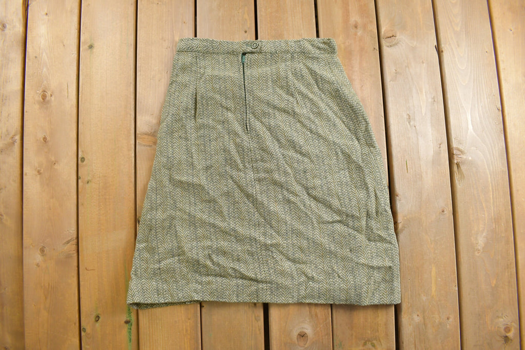 Vintage 1970s Herringbone Skirt Size 29