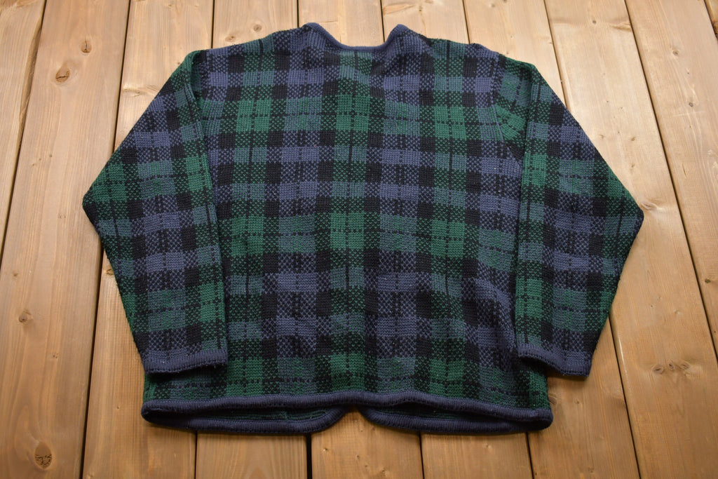 Vintage 1990s Croft & Barrow Plaid Knitted Sweater