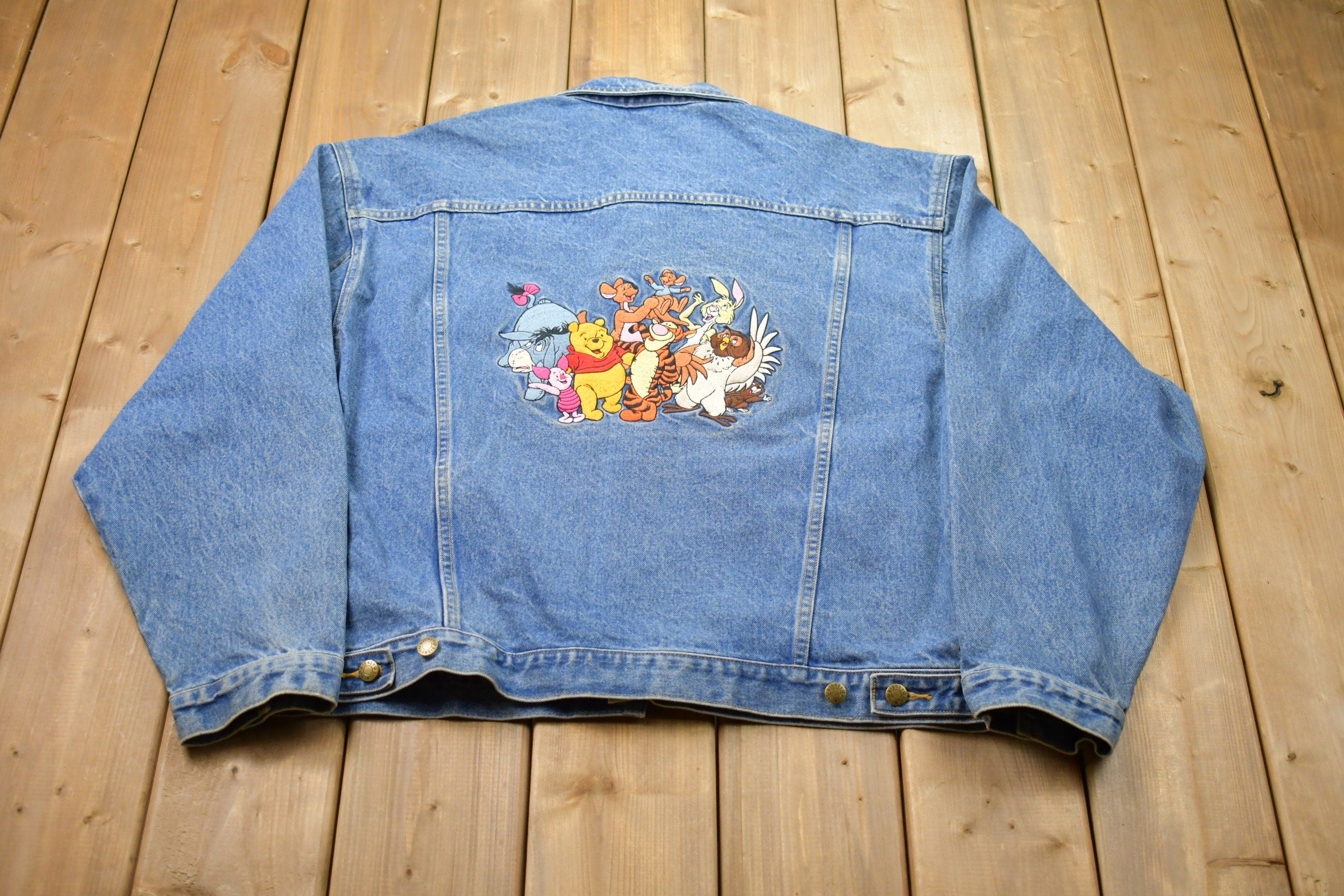 Vintage 1990s Winnie The Pooh Embroidered Jean Jacket