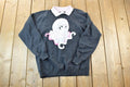 Vintage 1990s Cute Collared Woman's Face Crewneck Sweater