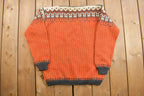 Vintage 1960s Dale Garn Knitted Sweater  60s Knit  Pattern  Outdoor  Wilderness  Pullover Sweatshirt  Hand Knit  True Vintage