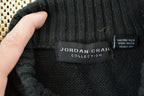 Vintage 1980s Jordan Craig Acrylic Knit Leather Patch Crewneck Sweater Men's L /