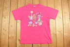 Vintage 1990s Pink Mardi Gras Jester T Shirt