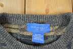 Vintage 1990s Towncraft Knit Abstract Pattern Crewneck Sweater Made In Canada  90s Crewneck  Preppy Knits