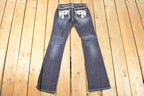 Vintage Deadstock Y2K Grace In LA Bedazzled Bootcut Low Rise Jeans Women's Size 26 x 32