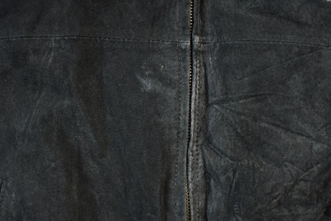 Vintage 1990s Wolf Themed Embroidered Suede Varsity Jacket