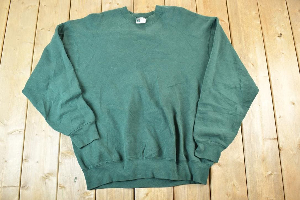 Vintage 1990s Blank Olive Heavyweight Crewneck Sweatshirt