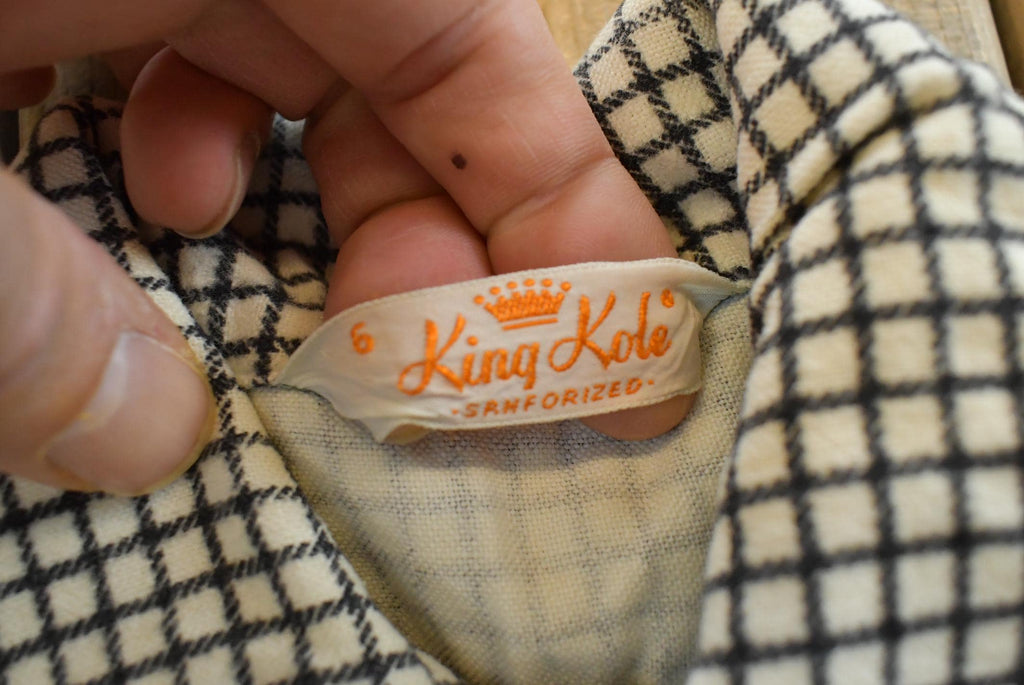 Vintage 1960s King Kole Gingham Check Button Up Western Shirt Youth 6