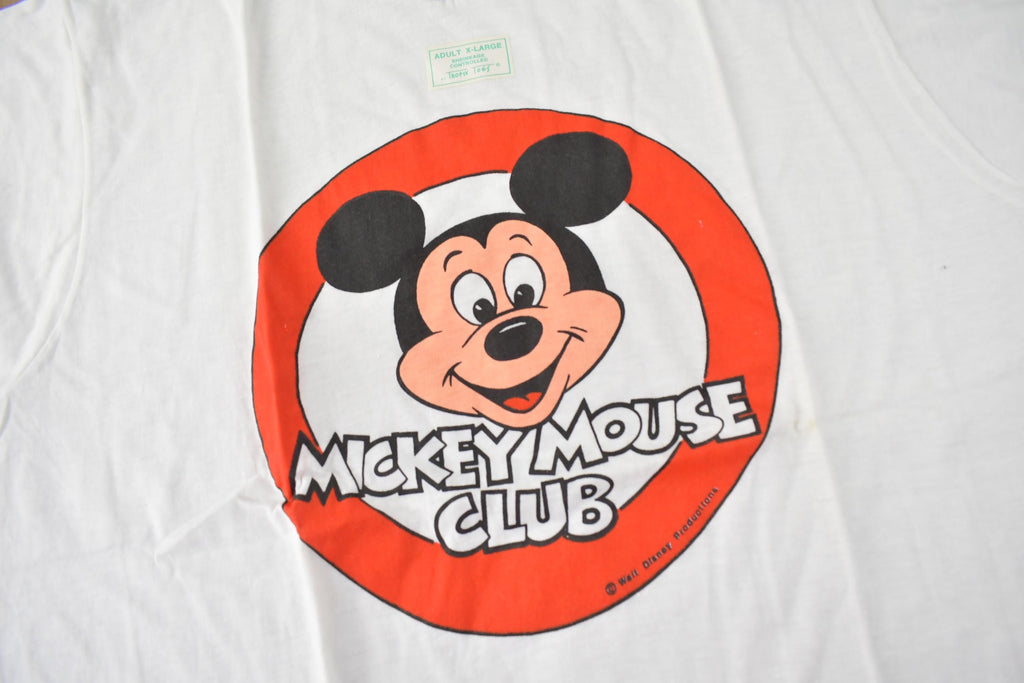 Vintage 1970s Deadstock Walt Disney Mickey Mouse Graphic Ringer T-Shirt