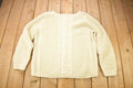 Vintage 1980s Specially Hand Made By Darlene Cable Knit Crewneck Sweater /