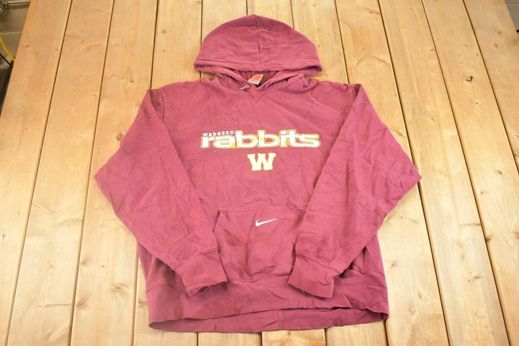 Vintage Y2K Wabasso Rabbits Middle Swoosh Nike Hoodie Sweatshirt Men's XL / Swoosh Logo / Minimalist / Made in USA / 2000s Nike Sweater