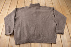 Vintage 1990s Lacoste Cable Knit Quarter Button Collared Sweater Size L/XL