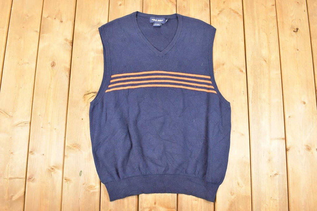 Vintage 1990s Ralph Lauren Polo Golf Knit V Neck Sweater Vest Men's L