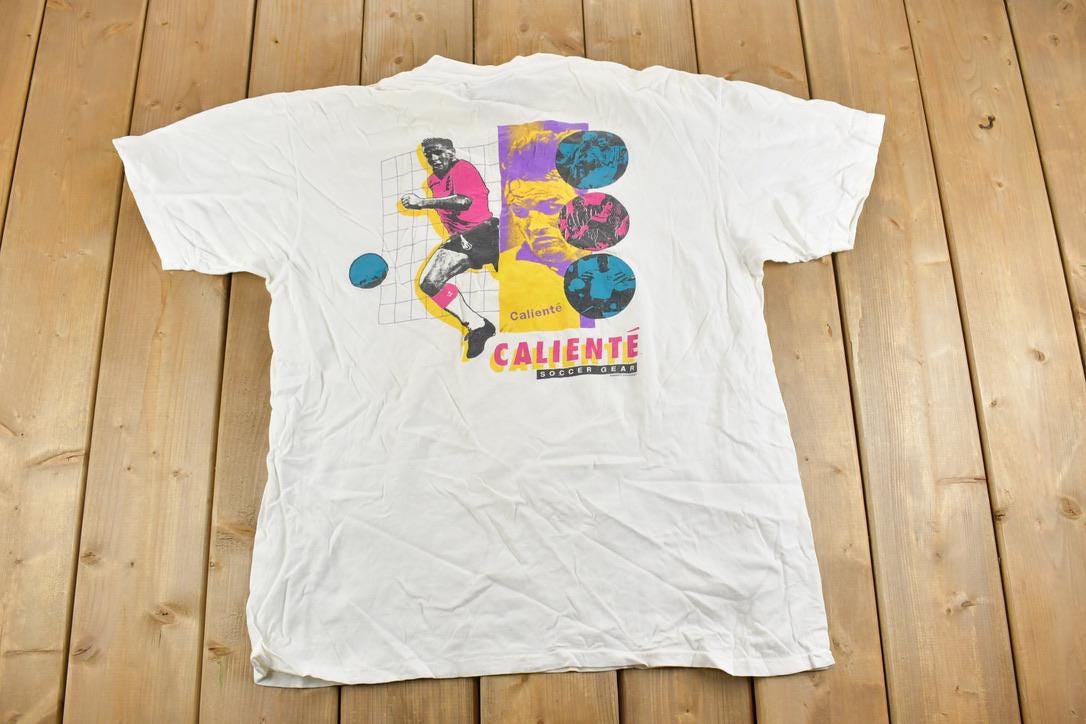 Vintage 1990s Caliente Soccer Gear Graphic T-Shirt