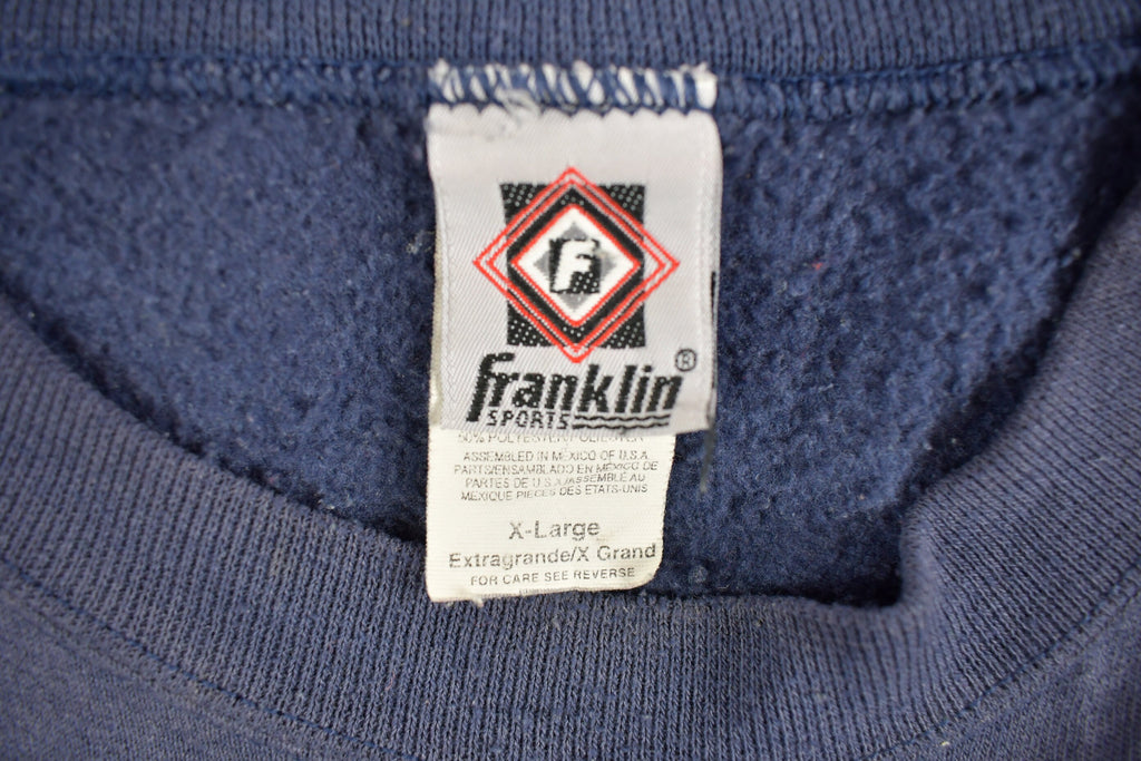 Vintage 1990s Navy Franklin Sports Blank Crewneck Sweatshirt