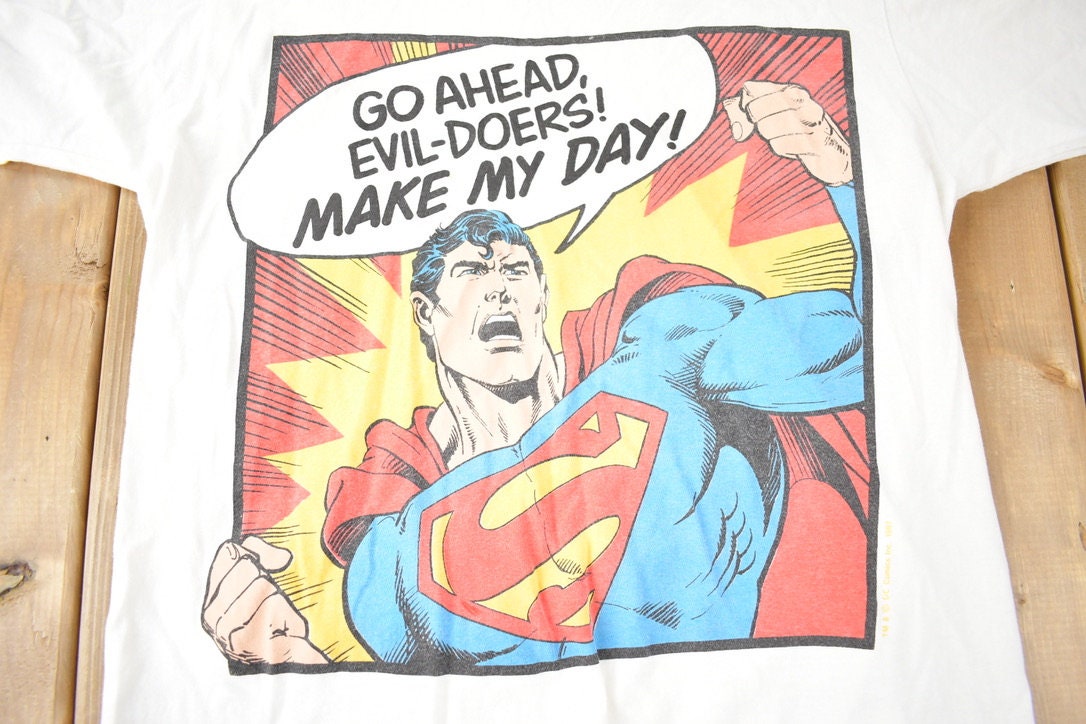 Vintage 1987 Superman Comic Book Single Stitch Comicbook T-shirt Made In USA