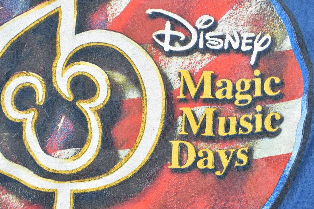 Vintage 1990s Walt Disney World Magic Music Days Cartoon Promo T-Shirt
